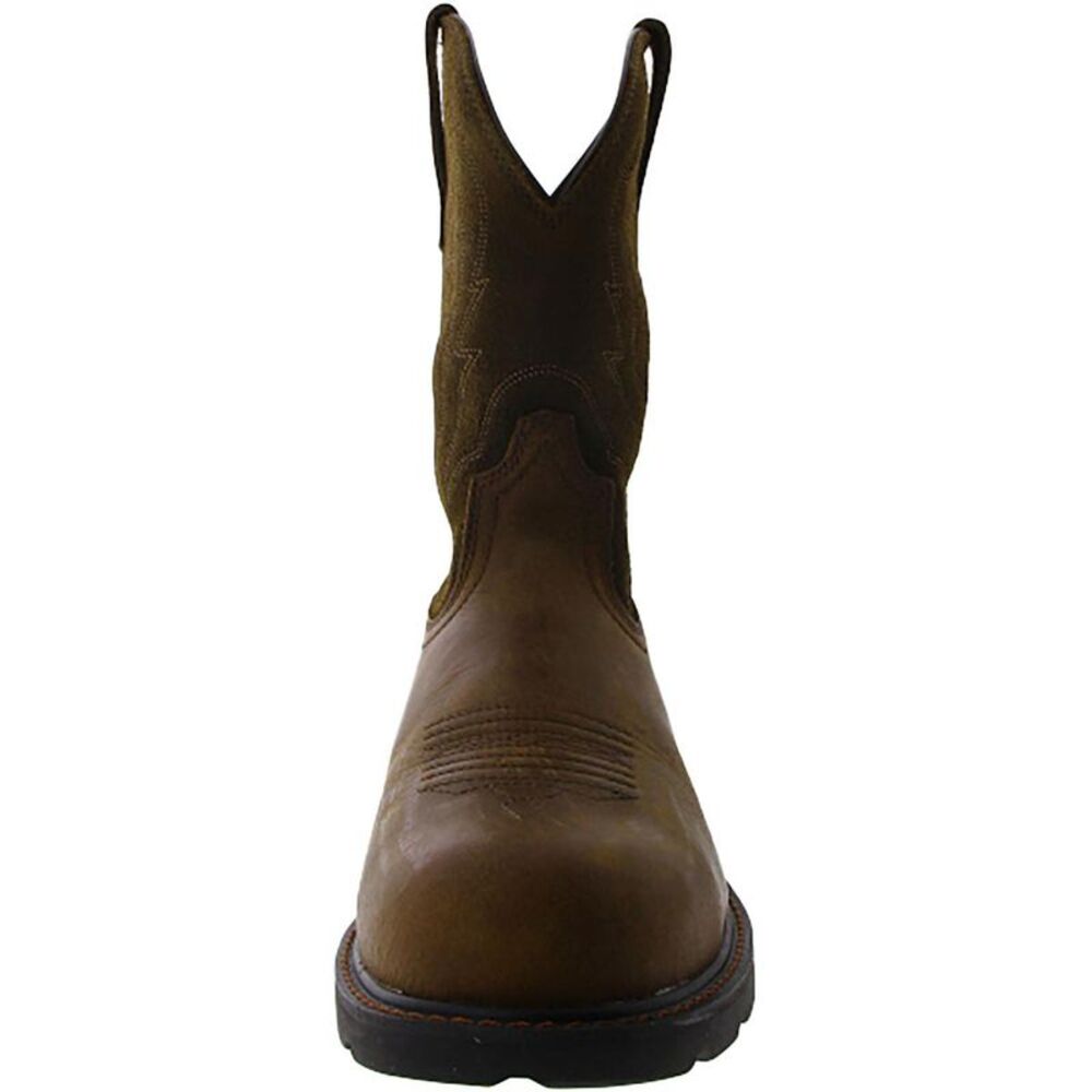 Ariat Mens Groundbreaker Brown Leather Steel Toe Work Boots Shoes NWT - Picture 3 of 3